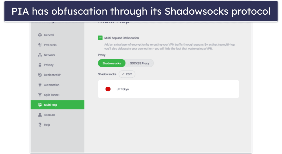 🥈2. Private Internet Access — Strong Security Features + Customizable Apps
