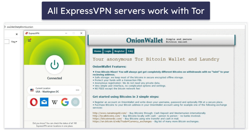 🥇1. ExpressVPN — Best Overall VPN for Tor Browser