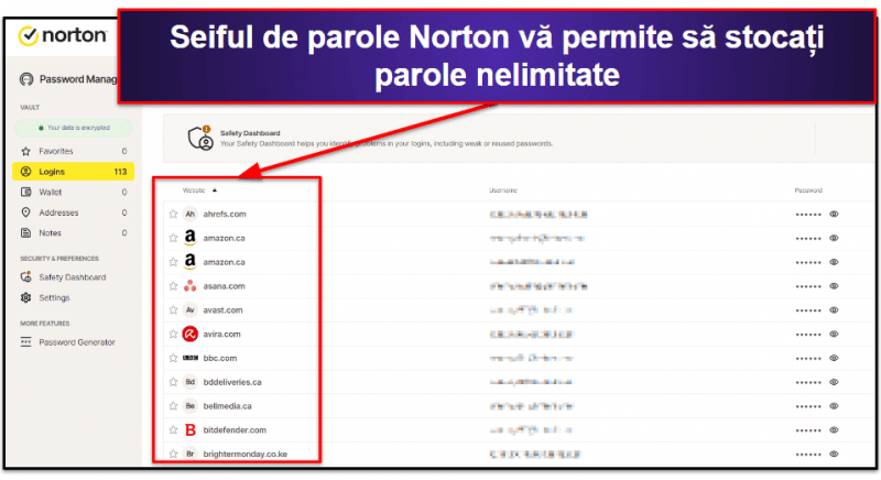 6. Norton Password Manager —Manager de parole bun cu abonamente antivirus excelente