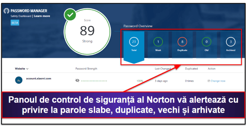 6. Norton Password Manager —Manager de parole bun cu abonamente antivirus excelente