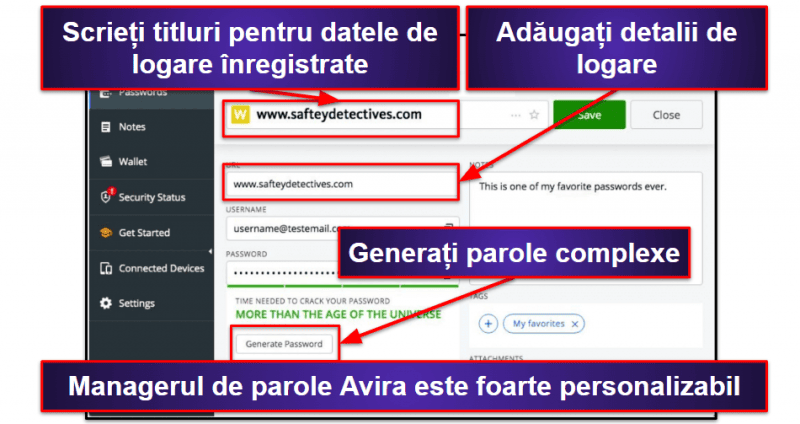 8. Avira Password Manager Free — Stocare nelimitată a parolelor pe un număr nelimitat de dispozitive