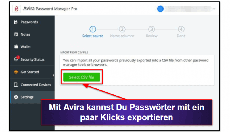 8. Avira Password Manager Free — Unbegrenzte Passwort-Speicherung über eine unbegrenzte Anzahl an Geräten hinweg