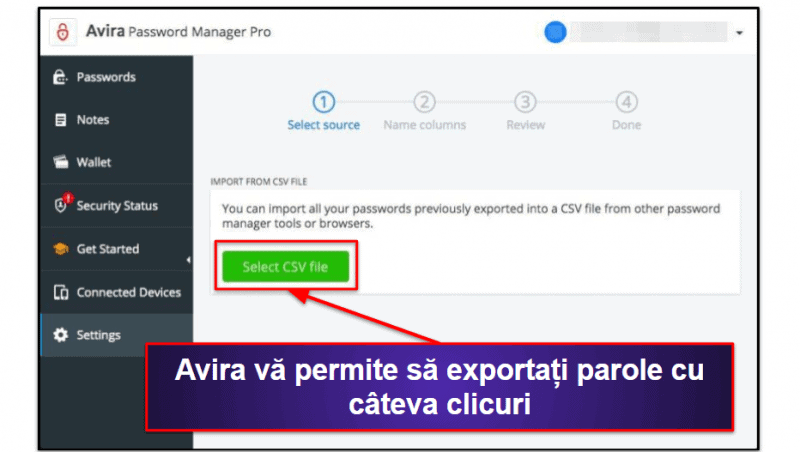 8. Avira Password Manager Free — Stocare nelimitată a parolelor pe un număr nelimitat de dispozitive