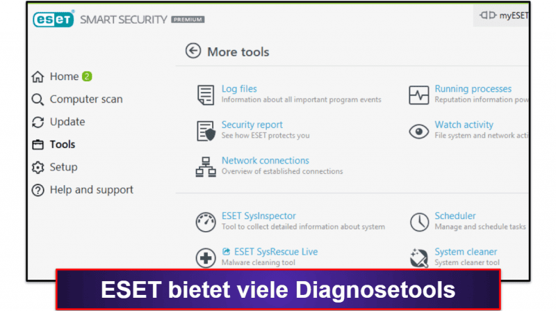10. ESET Smart Security Premium – gute Malware-Scans &amp; erweiterte Diagnosen
