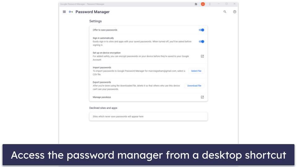 Google Password Manager Ease of Use &amp; Setup