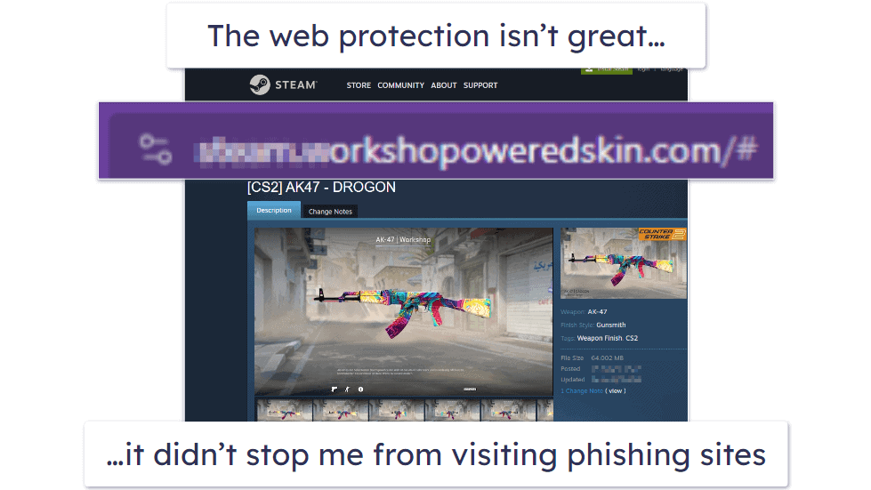 GridinSoft Security Features — Low Malware Detection Rates + Poor Web Protection