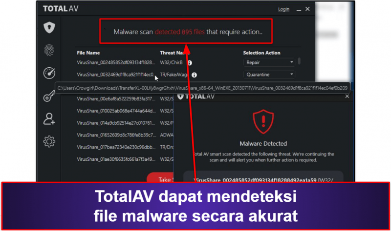 🥉3. TotalAV — Kombo Antivirus + VPN Terbaik untuk Windows