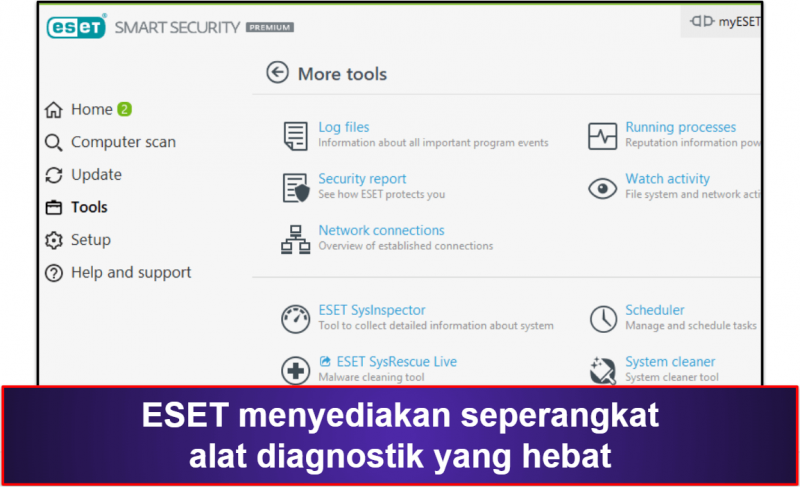 10. ESET Smart Security Premium — Pemindaian Malware yang Baik &amp; Diagnostik Tingkat Lanjut
