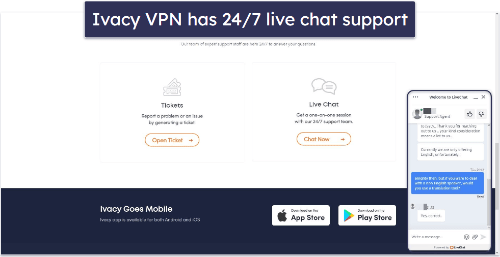 Ivacy VPN Customer Support