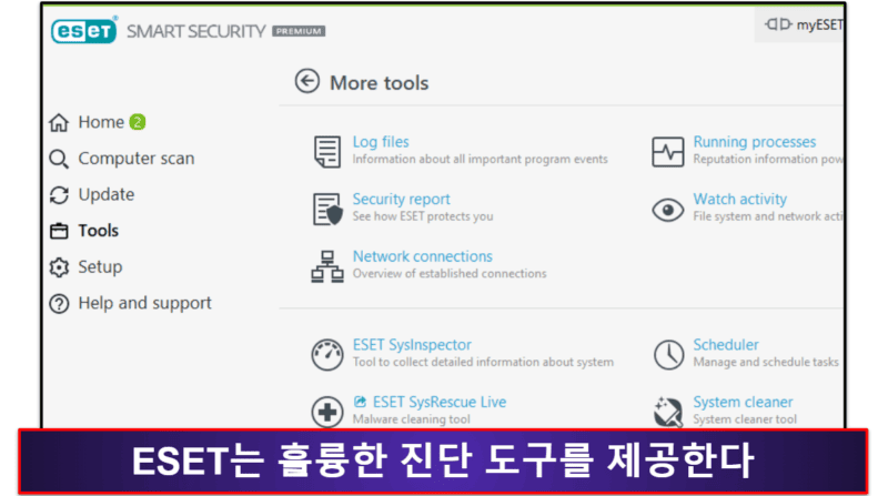 10. ESET Smart Security Premium — 훌륭한 멀웨어 스캔 및 고급 진단