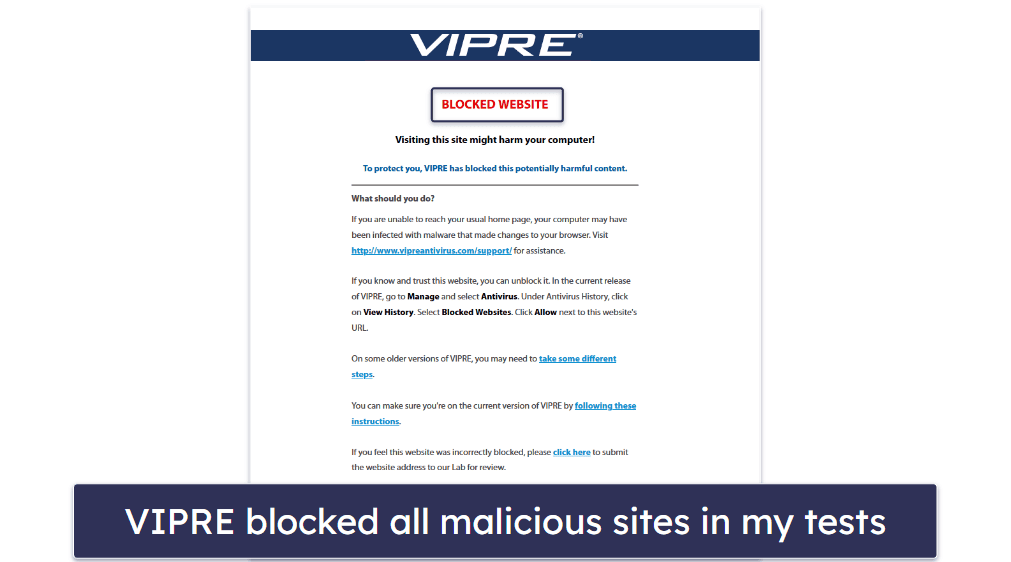 VIPRE Security Features
