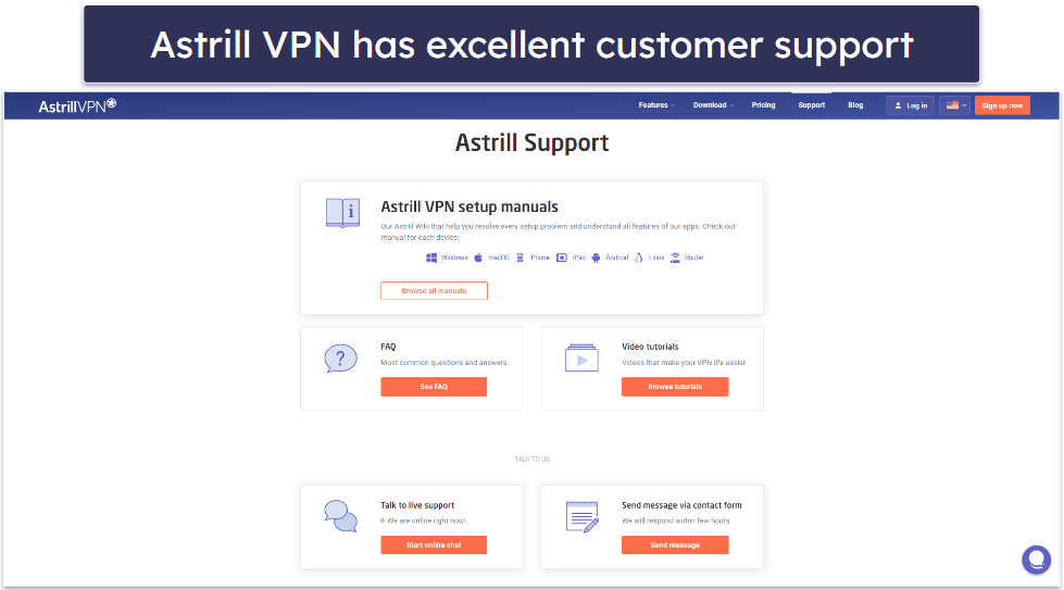 Astrill VPN Customer Support — A Good Range of Helpful Channels