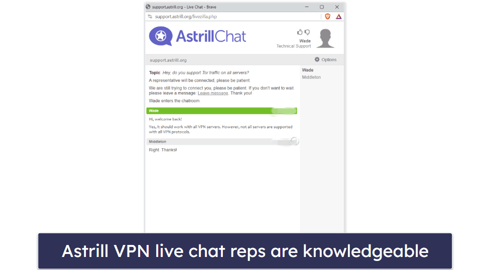 Astrill VPN Customer Support