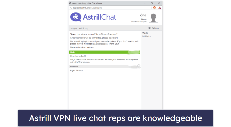 Astrill VPN Customer Support — A Good Range of Helpful Channels