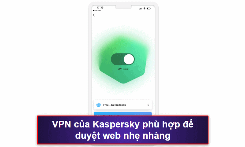8. Kaspersky Security & VPN – VPN, trình quản lý mật khẩu và quét vi phạm bảo mật