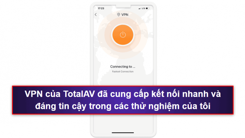 2.🥈 TotalAV Mobile Security – App iOS thân thiện với người dùng có chức năng quét vi phạm dữ liệu tốt.
