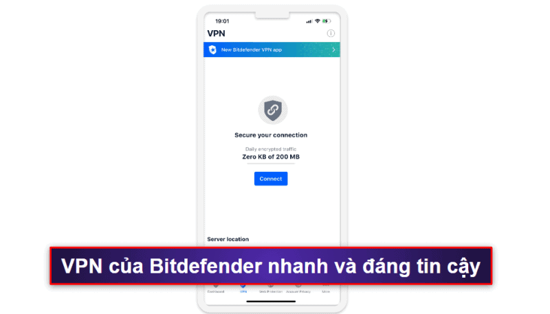4. Bitdefender Mobile Security – Bảo vệ web tốt &amp; VPN miễn phí khá ổn