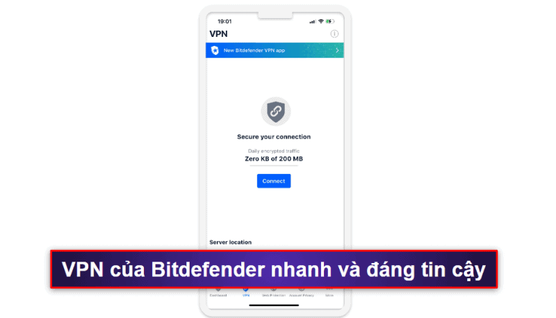 4. Bitdefender Mobile Security – Bảo vệ web tốt & VPN miễn phí khá ổn