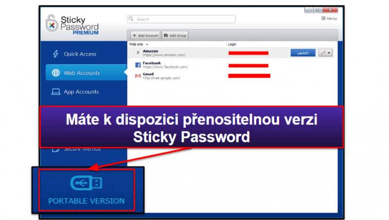 9. Sticky Password – Široká podpora prohlížečů + přenositelná verze pro USB