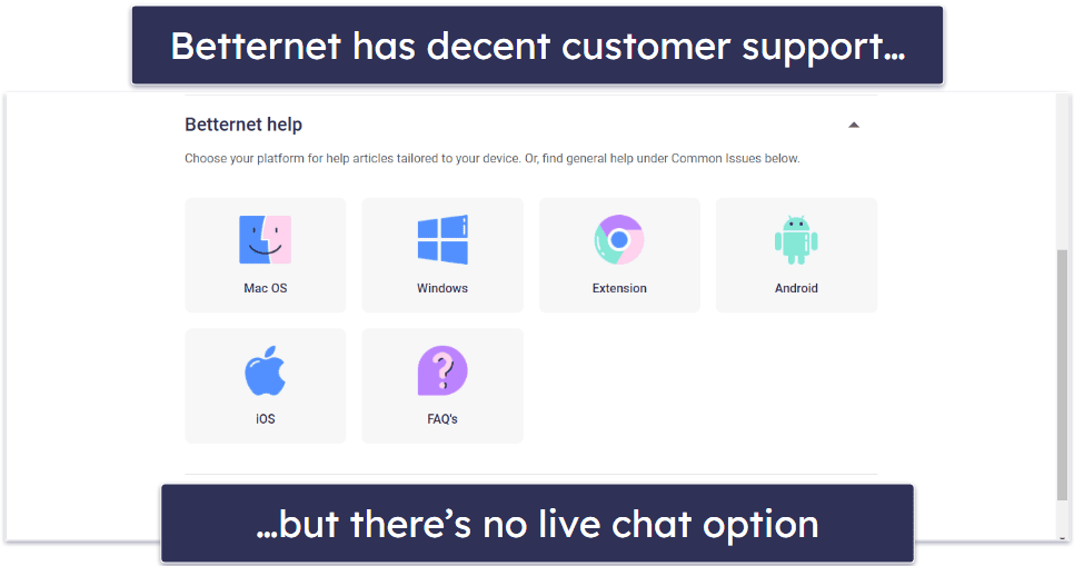 Betternet Customer Support — Responsive Email Support (But Outdated Guides)