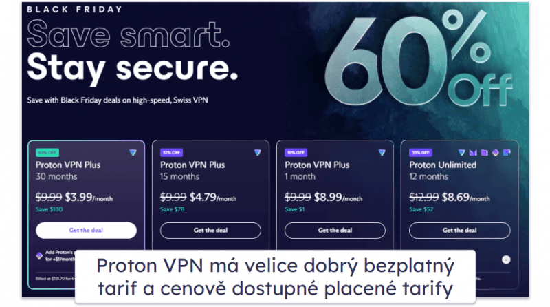 7. Proton VPN  – Vynikající ochrana soukromí a rychlost připojení