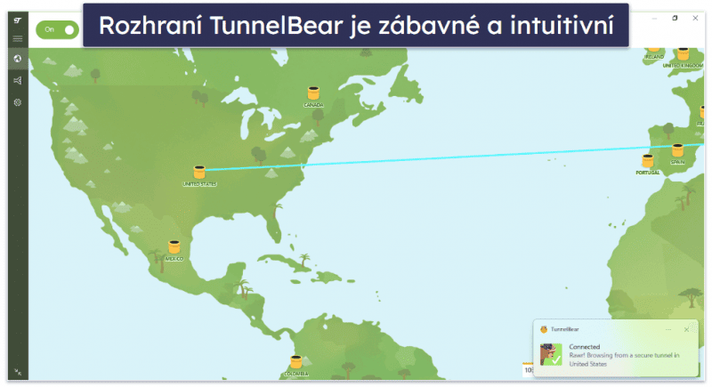 8. TunnelBear – Dobrá VPN pro nováčky