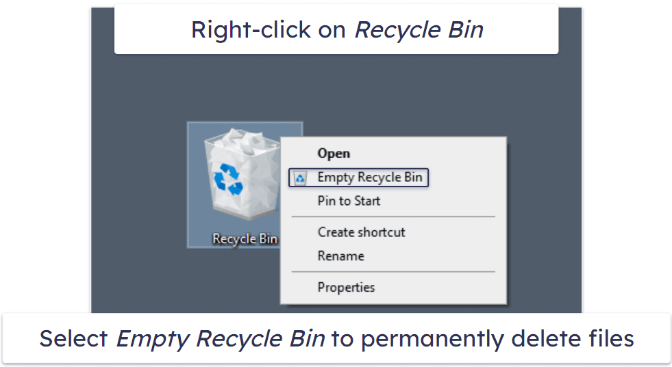 7. Empty Your Recycle Bin