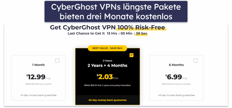 🥉3. CyberGhost VPN – hohe Leistung mit einem großen Server-Netzwerk (empfohlen für Spiele)