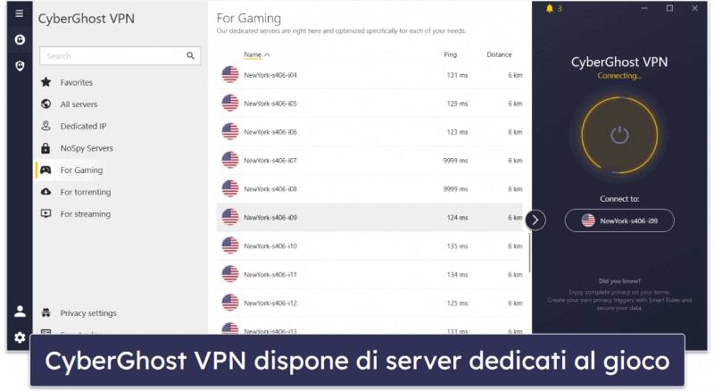 🥉3. CyberGhost VPN — Alte prestazioni con ampia rete di server (consigliata per il gaming)