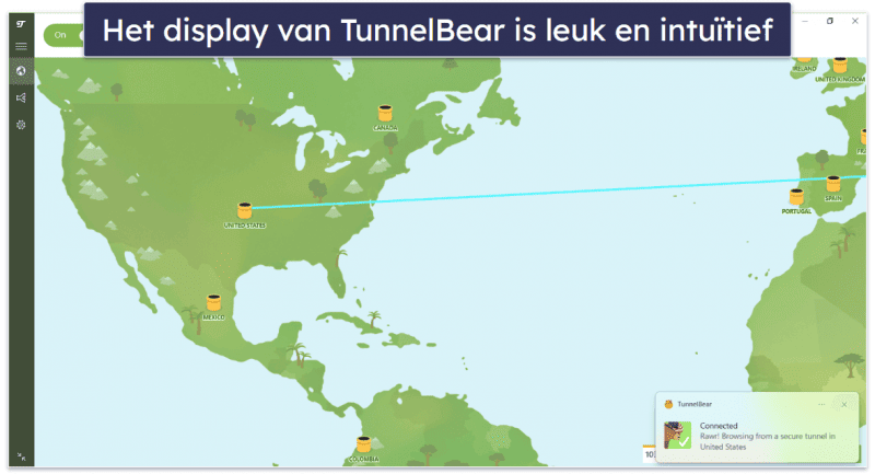 8. TunnelBear — Goede VPN voor beginners