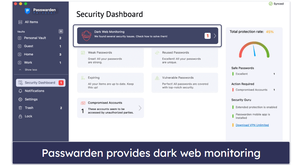Passwarden Security Features