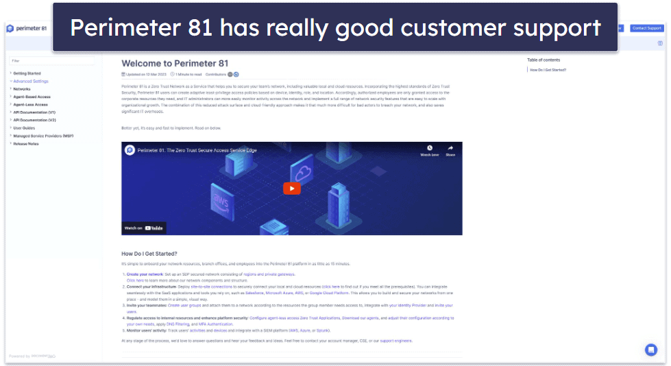 Perimeter 81 Customer Support — You Get Multiple Platforms (Including Phone)