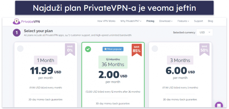 6. PrivateVPN — Dobar VPN za strimovanje
