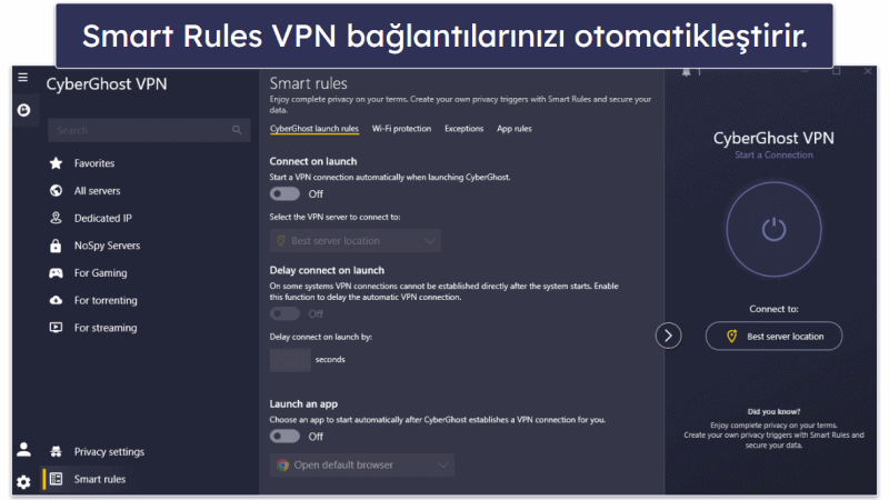 🥉3. CyberGhost VPN — Geniş Bir Sunucu Ağı ile Yüksek Performans (Oyun Oynamak İçin Önerilir)