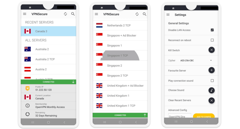 VPNSecure Ease of Use: Mobile &amp; Desktop Apps — Buggy, With a Dated Interface