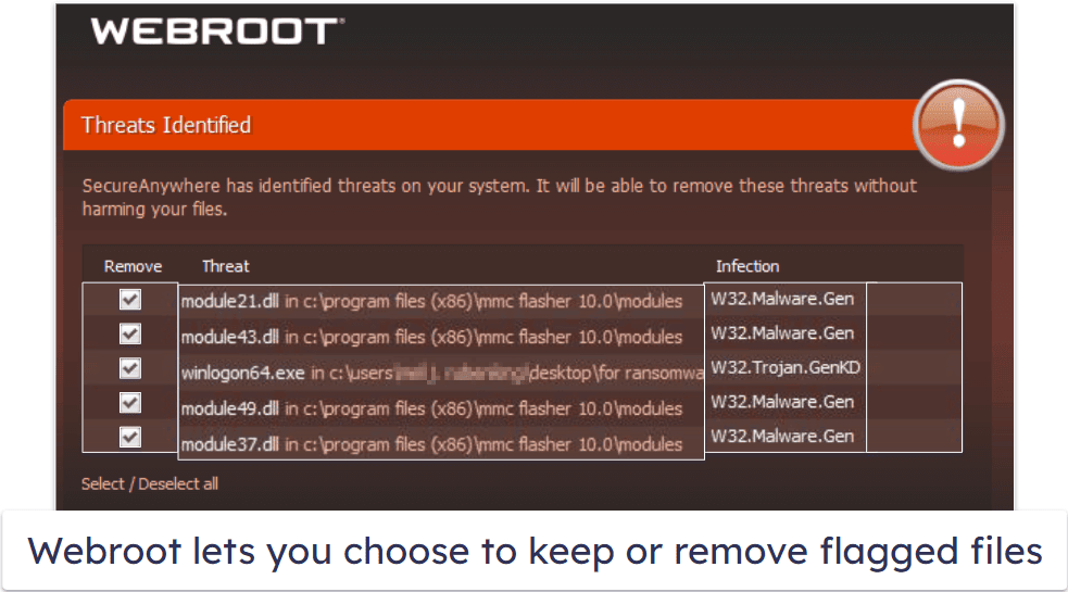 Webroot Security Features
