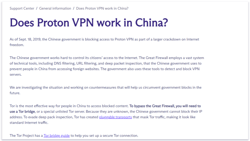 Does ProtonVPN Work in China?