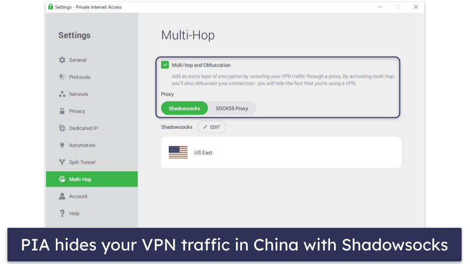 🥈2. Private Internet Access — Highly-Secure NordVPN Alternative for China