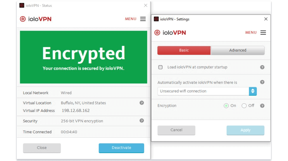 ioloVPN Ease of Use: Mobile &amp; Desktop Apps — Intuitive but Pretty Basic (No Mac or iOS Apps)