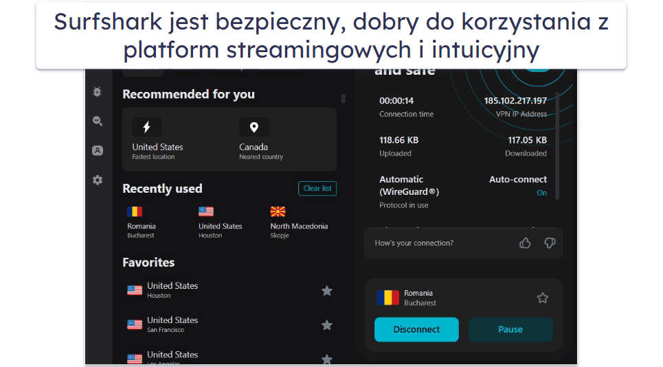 🥉3. Surfshark: Bezpieczny VPN z funkcjonalnym dodatkiem antywirusowym