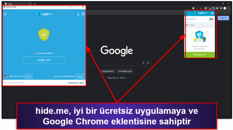 🥉3. hide.me — Google Chrome İçin En İyi Ücretsiz VPN Uygulaması