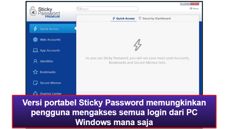 8. Sticky Password — Versi USB Portabel &amp; Penyimpanan Lokal