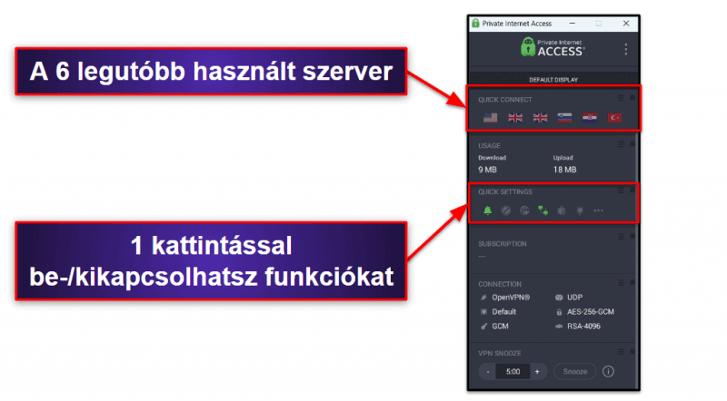 🥈2. Private Internet Access: Kiváló adatvédelmi funkciók