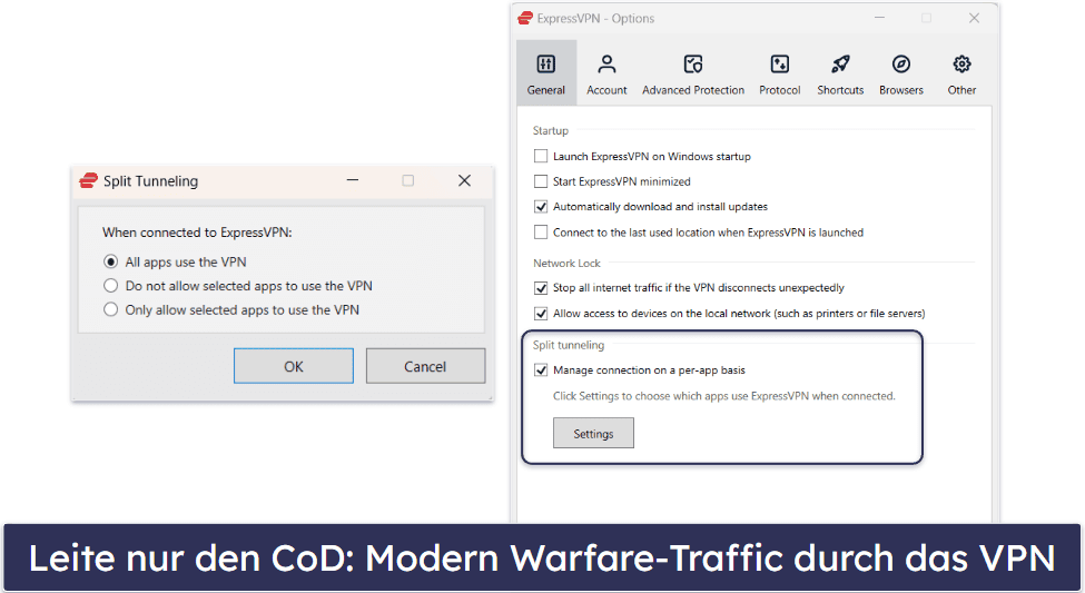 🥇 1. ExpressVPN: Das beste VPN insgesamt für Call of Duty: Modern Warfare 3