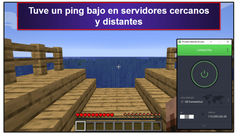 🥈2. Private Internet Access: ideal para jugar a Minecraft en dispositivos Android e iOS.
