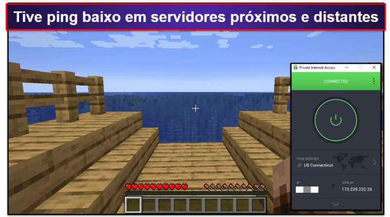 🥈2. Private Internet Access (PIA): Excelente para jogar Minecraft em dispositivos Android e iOS.