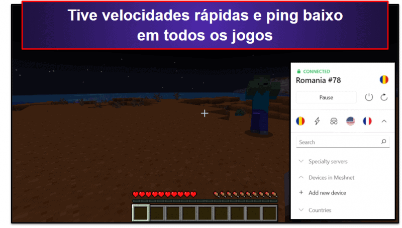 4. NordVPN: VPN veloz e segura para Minecraft