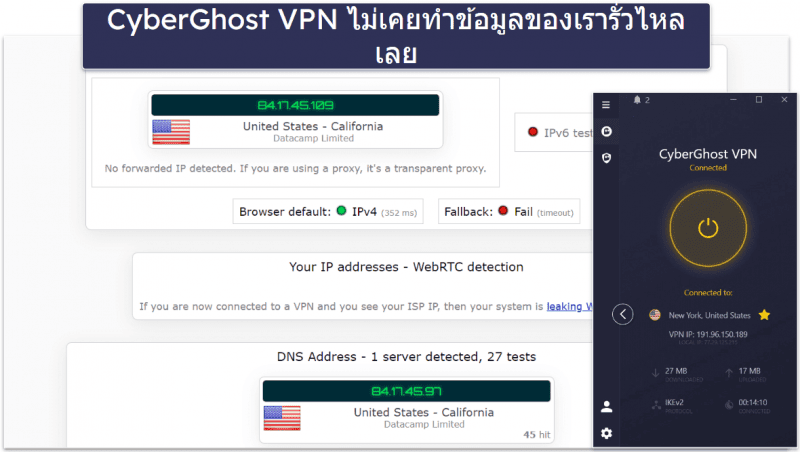 ฟีเจอร์ CyberGhost VPN