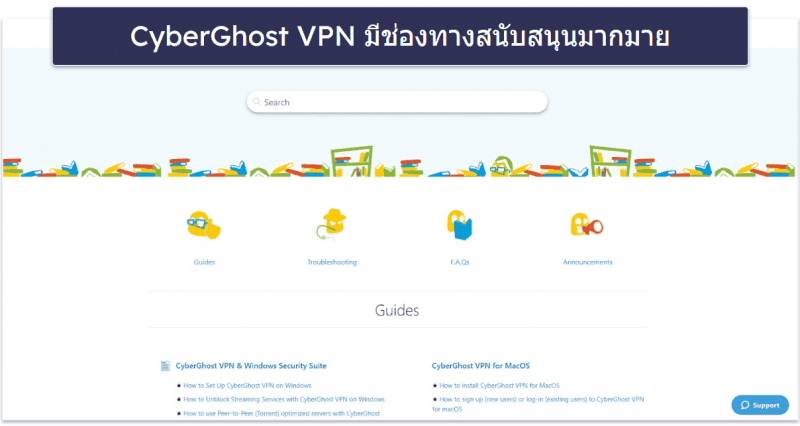 ฝ่ายให้บริการลูกค้าของ CyberGhost VPN