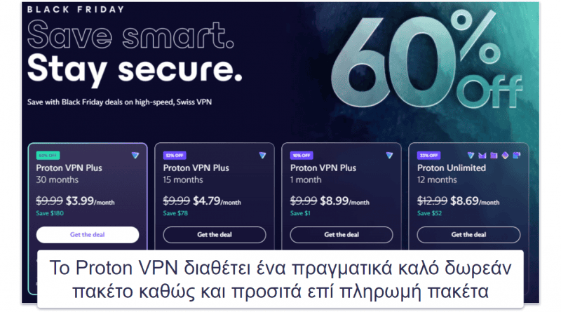 7. Proton VPN  — Εξαιρετικές λειτουργίες απορρήτου και γρήγορες ταχύτητες